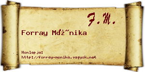 Forray Mónika névjegykártya